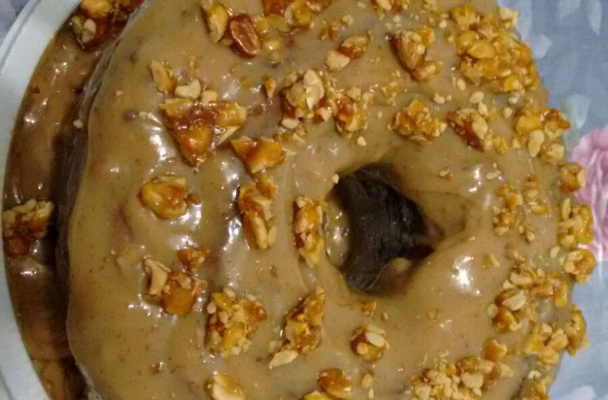 Bolo de paçoca com iogurte