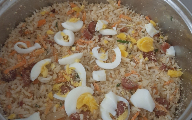 Arroz farofa divino para churrasco