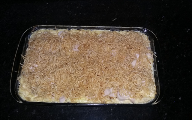 Lasanha de frango com creme de milho