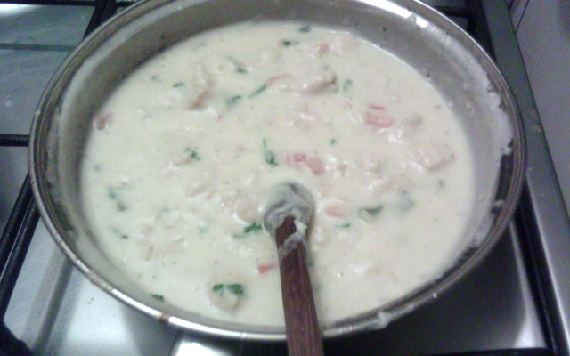 Frago ao creme de queijo