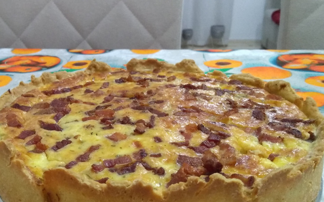 Quiche de espinafre e mussarela