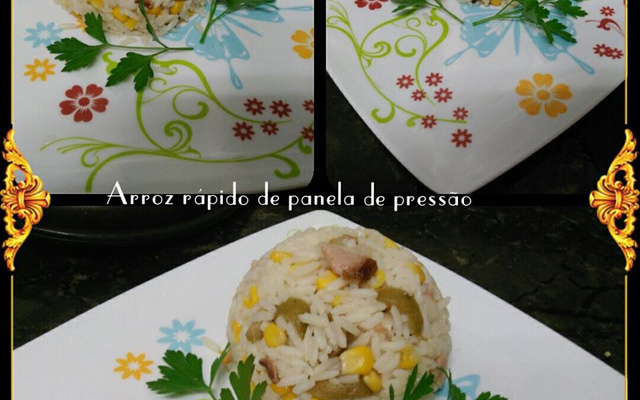 Arroz rápido na panela de pressão