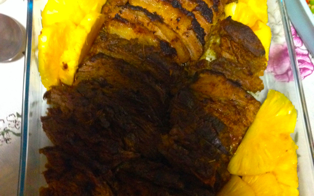 Fraldinha assada com mostarda e mel