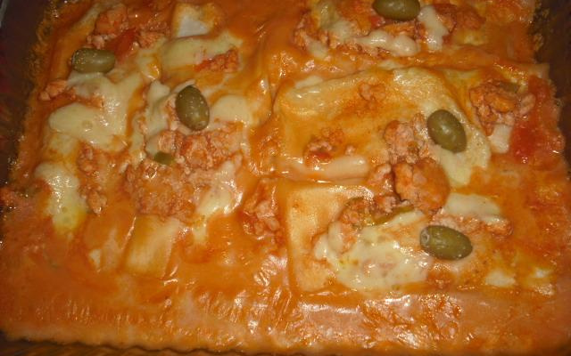 Lasanha de massa de pastel