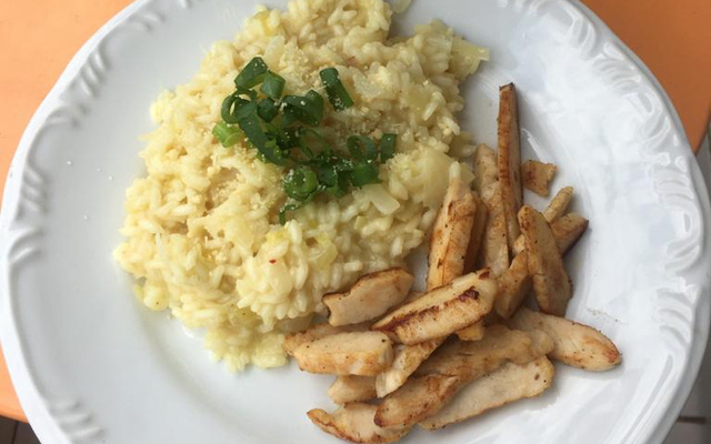Risoto de alho poró
