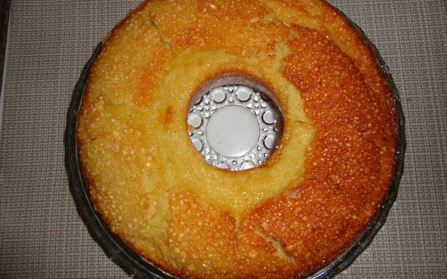 Bolo de milho feito com cuscuz