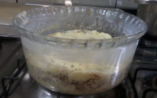 Souflé de chuchu com carne moída