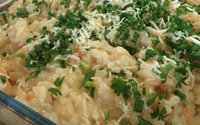 Risoto de camarão e lula