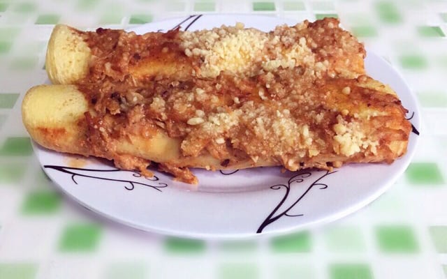 Panqueca de frango desfiado