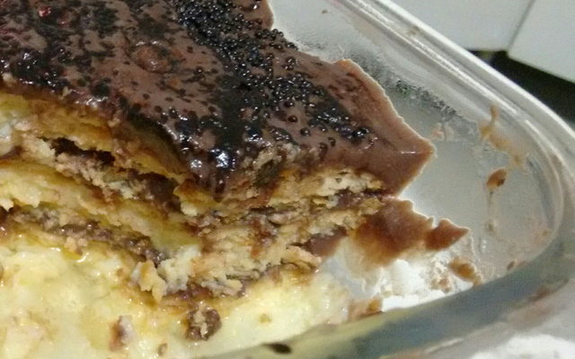 Pavê misto de biscoito de maisena