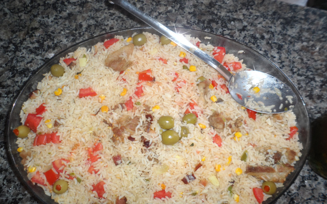 Costelinha suína com arroz