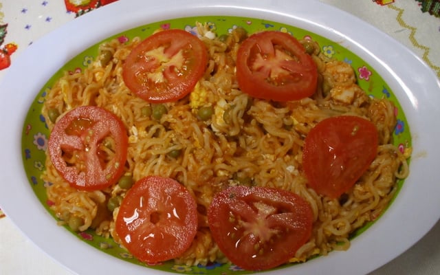 Miojo com frango e Bacon