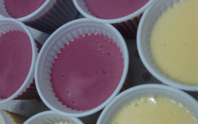 Mousse de gelatina de morango