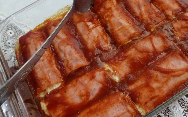 Enroladinho de macarrão