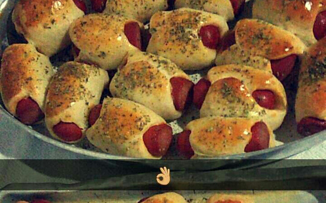 Enroladinho de salsicha assado fácil