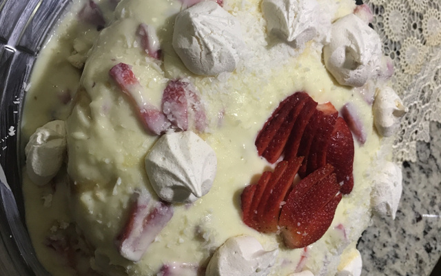 Recheio de bolo com morangos