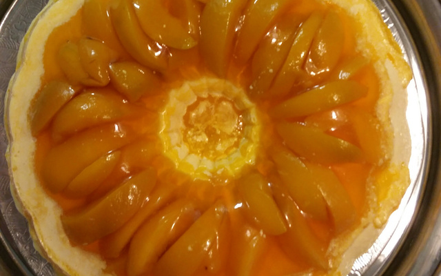 Sobremesa deliciosa de pêssego