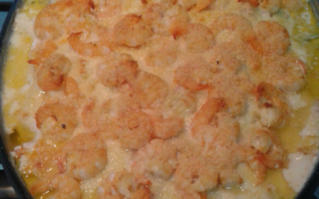 Bacalhau com requeijão e bacon