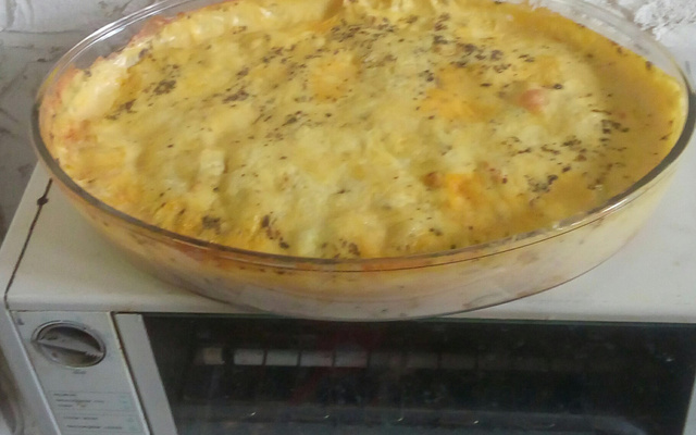 Torta de frango com batata palha