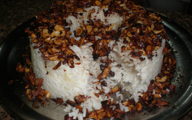 Arroz com mix de castanhas