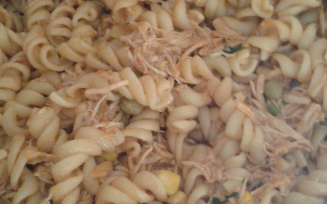 Macarrão com frango rápido