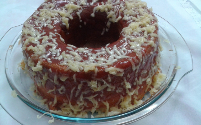 Bolo dois amores (queijo com goiabada)