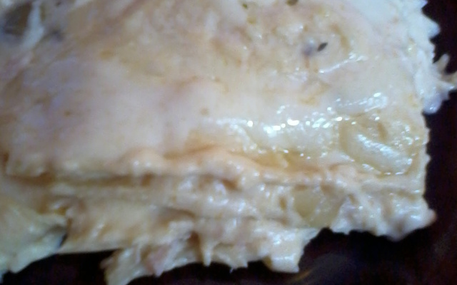 Lasanha de frango com massa de pastel