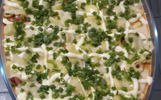 Macarrão na pressão com carne moída