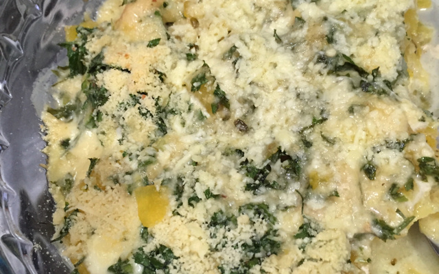 Peito de frango com batata baroa