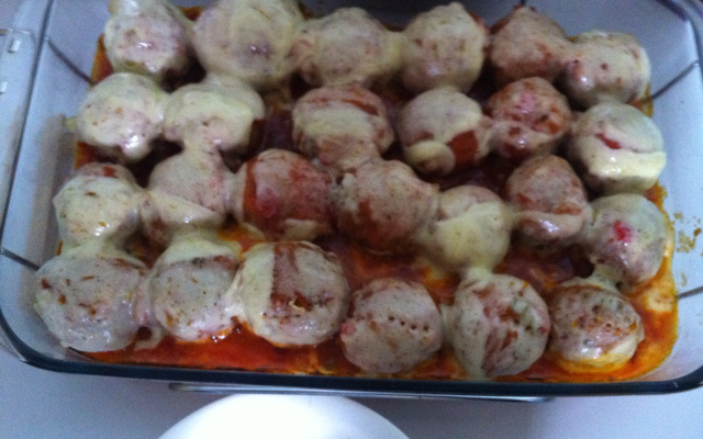 Carne moída à parmegiana