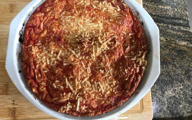 Suflê de beterraba com gorgonzola