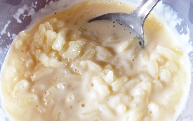 Arroz doce com coco ralado