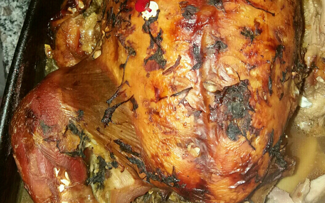 Peru para ceia ao molho de laranja