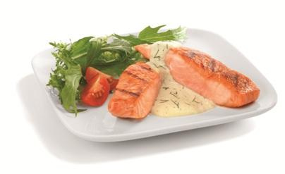 Medalhão de salmão ao molho de endro