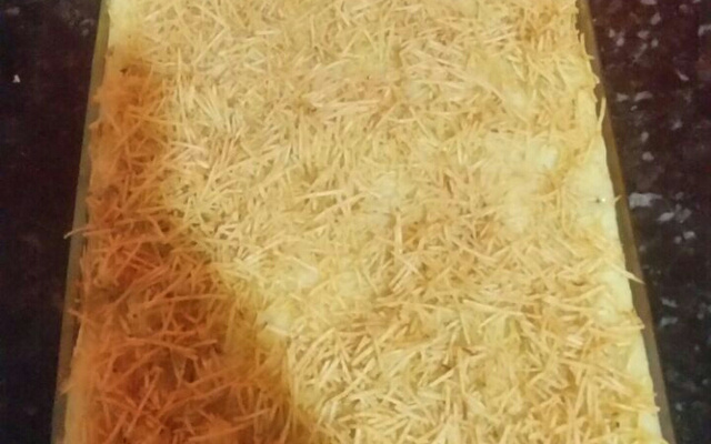 Batata recheada em travessa