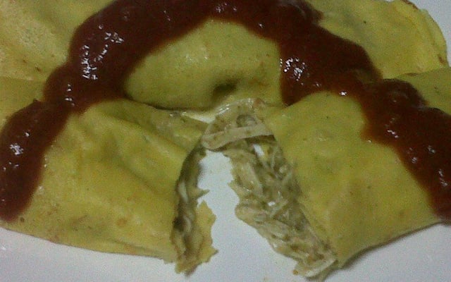 Panqueca de creme de couve com frango