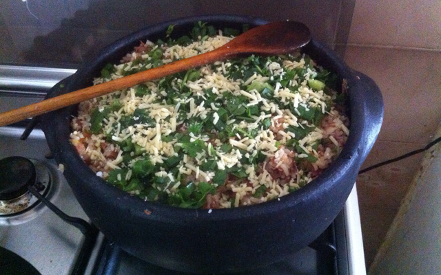 Baião de dois na panela de pressão