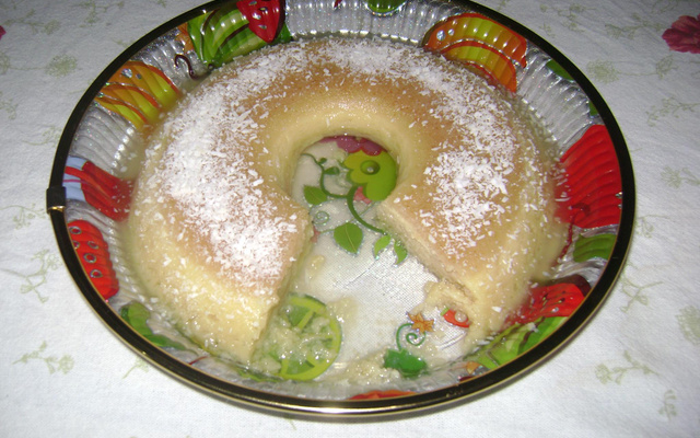 Pudim de pão no micro-ondas