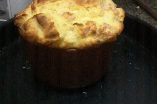 Souflé de queijo e peito de peru