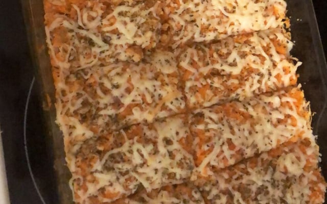 Torta de batata doce com frango