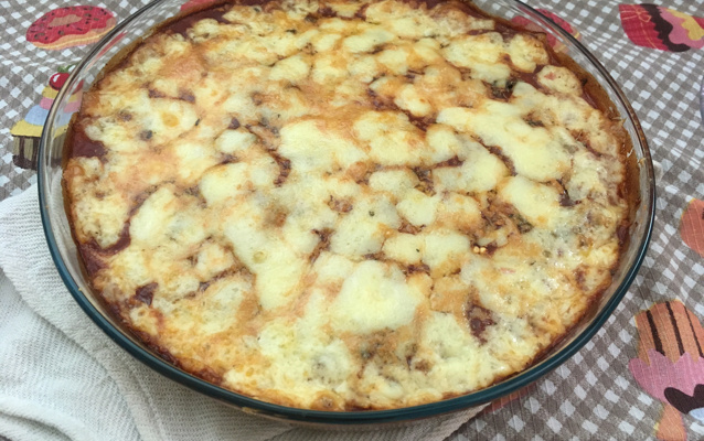 Arroz à parmegiana de forno