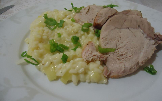 Risoto de alho poró