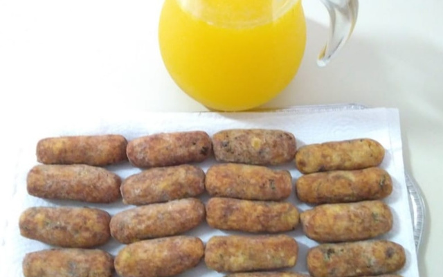 Croquete de bacalhau com massa de mandioca