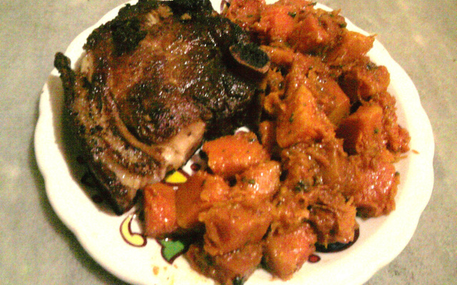 Pernil com abóbora caipira da Emeliza uai