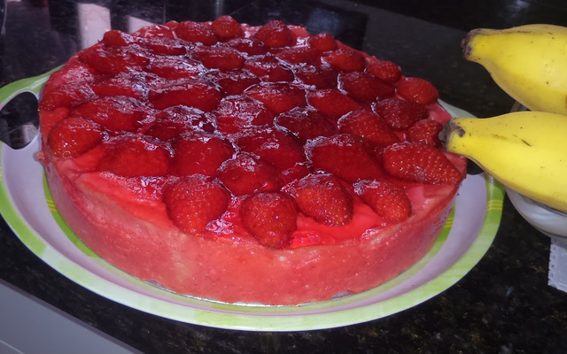 Torta de morango prática