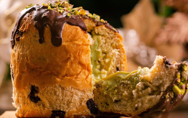 Panetone de pistache caseiro