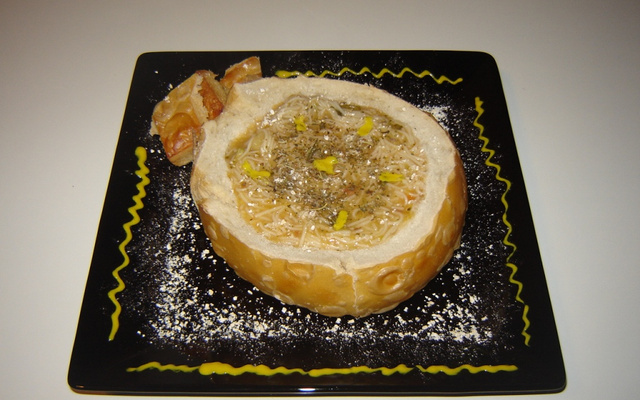 Sopa no pão italiano