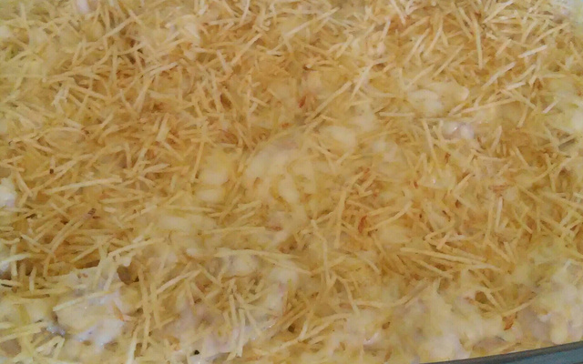 Lasanha de arroz com frango ao molho branco