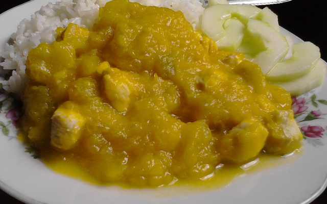 Frango ao molho de abóbora cabocha e requeijão