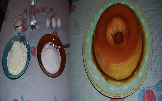 Pudim de leite em pó e coco